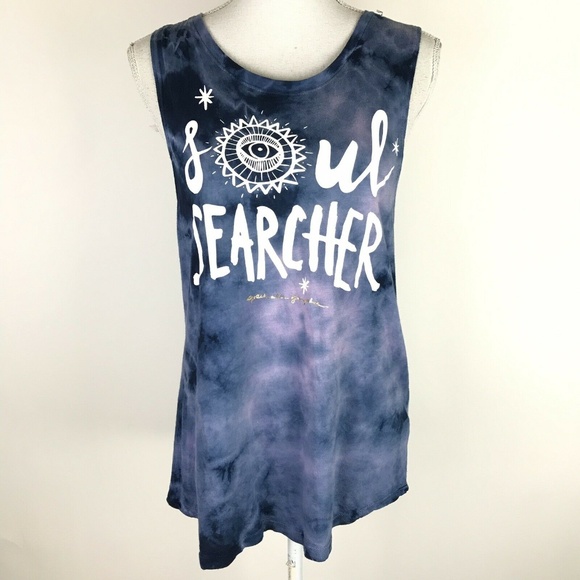 Spiritual Gangster Tops - Spiritual Gangster Soul Searcher Top Blue Tie Dye